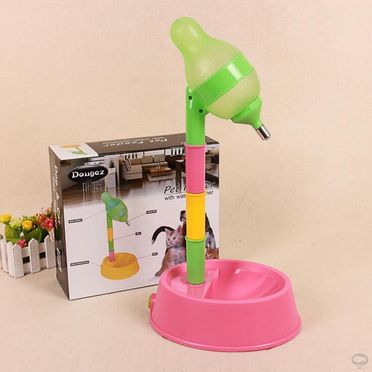 Automatic Pet Water Dispenser Stand Feeder Bowl Adjusting Height Water Bottle Cat Dog Water Drinker Water Fountain Feeding
