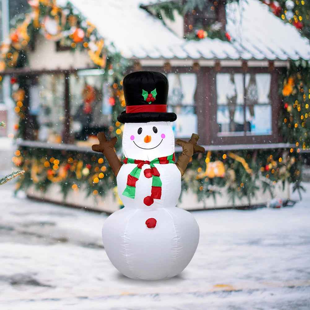 Christmas 1.6m Inflatable Snowman Dolls With LED Light Christmas Snowman Lamp Decoration For Xmas Garden Party Decor