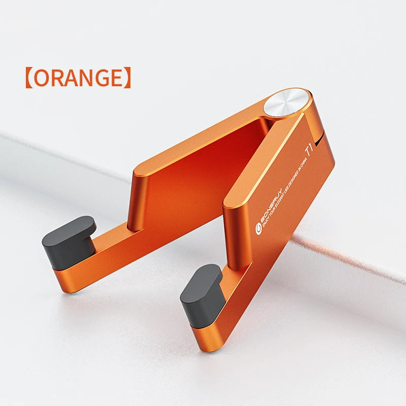 T1 Universal Mini Size Aluminum Portable Folding Desk Mount Holder Bracket Mobile Phone Cradle Foldable Stand for Cellphone