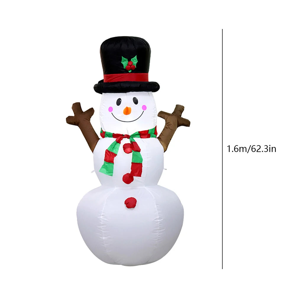 Christmas 1.6m Inflatable Snowman Dolls With LED Light Christmas Snowman Lamp Decoration For Xmas Garden Party Decor