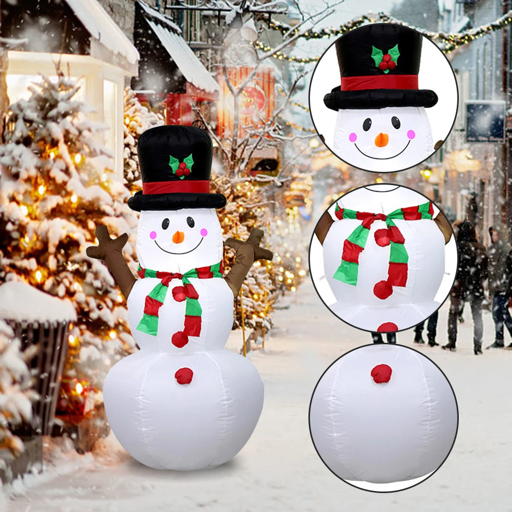 Christmas 1.6m Inflatable Snowman Dolls With LED Light Christmas Snowman Lamp Decoration For Xmas Garden Party Decor