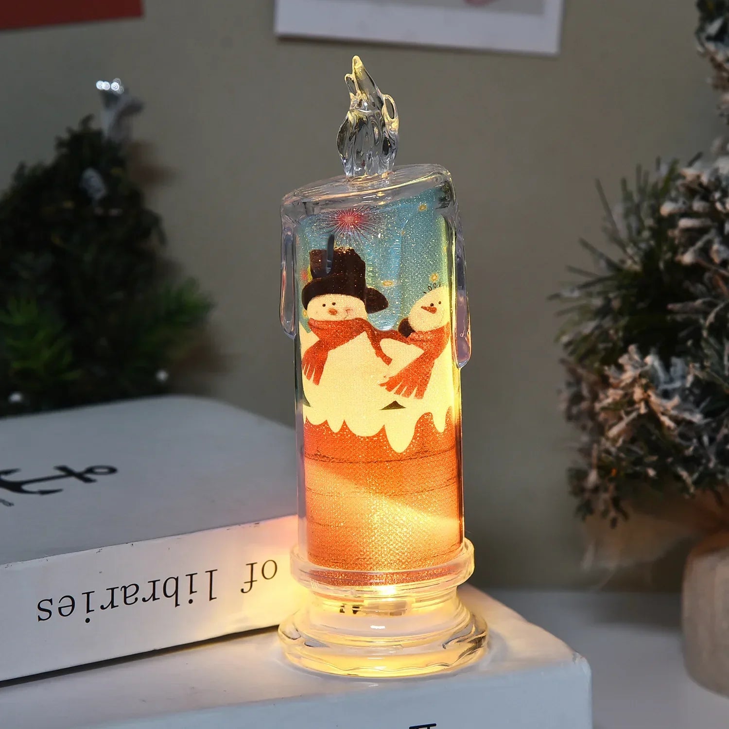 Christmas LED Tearing Electronic Candle Simulation Candle Santa Claus Snowman Atmosphere Light Festival Decoration Ornament 2025